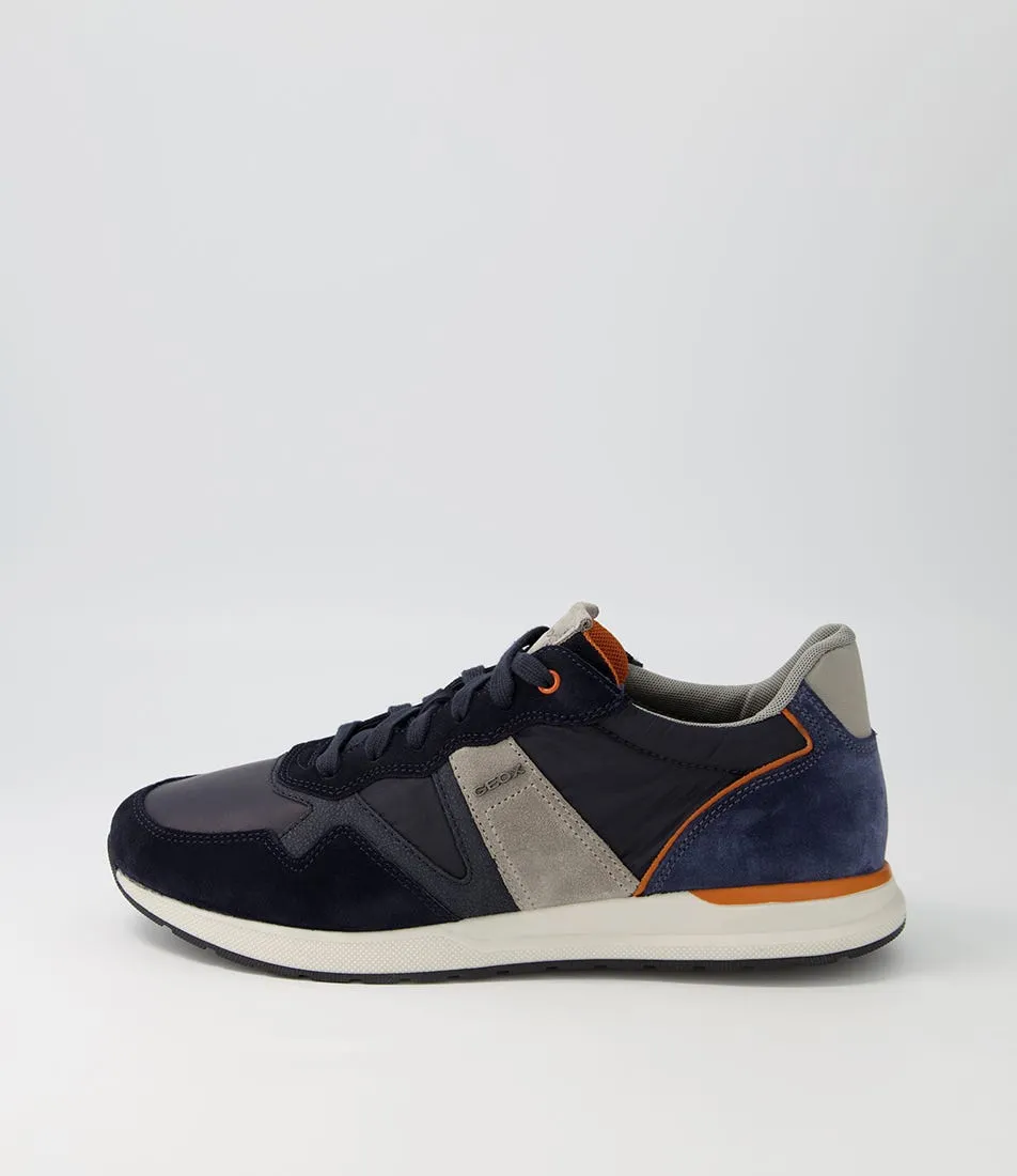 GEOX U Livenza B Navy Suede Nylon Sneakers