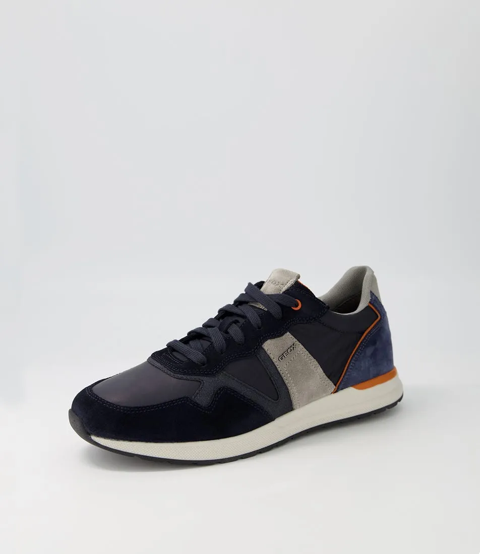 GEOX U Livenza B Navy Suede Nylon Sneakers