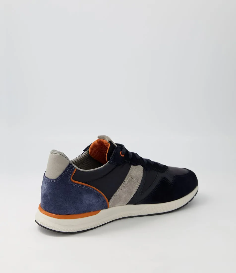 GEOX U Livenza B Navy Suede Nylon Sneakers