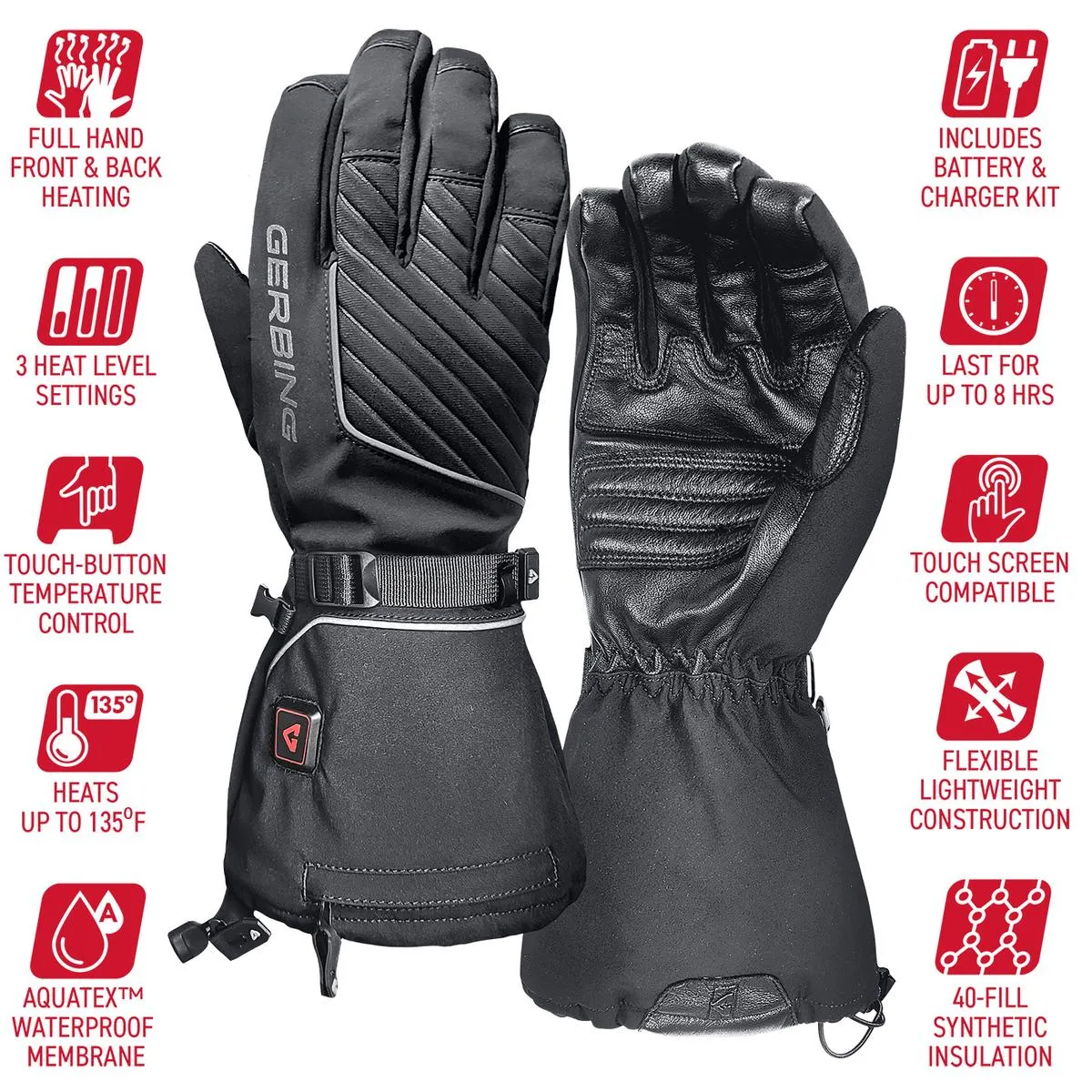 Gerbing Women's 7V Atlas Ultra-Flex Battery Heated Gloves