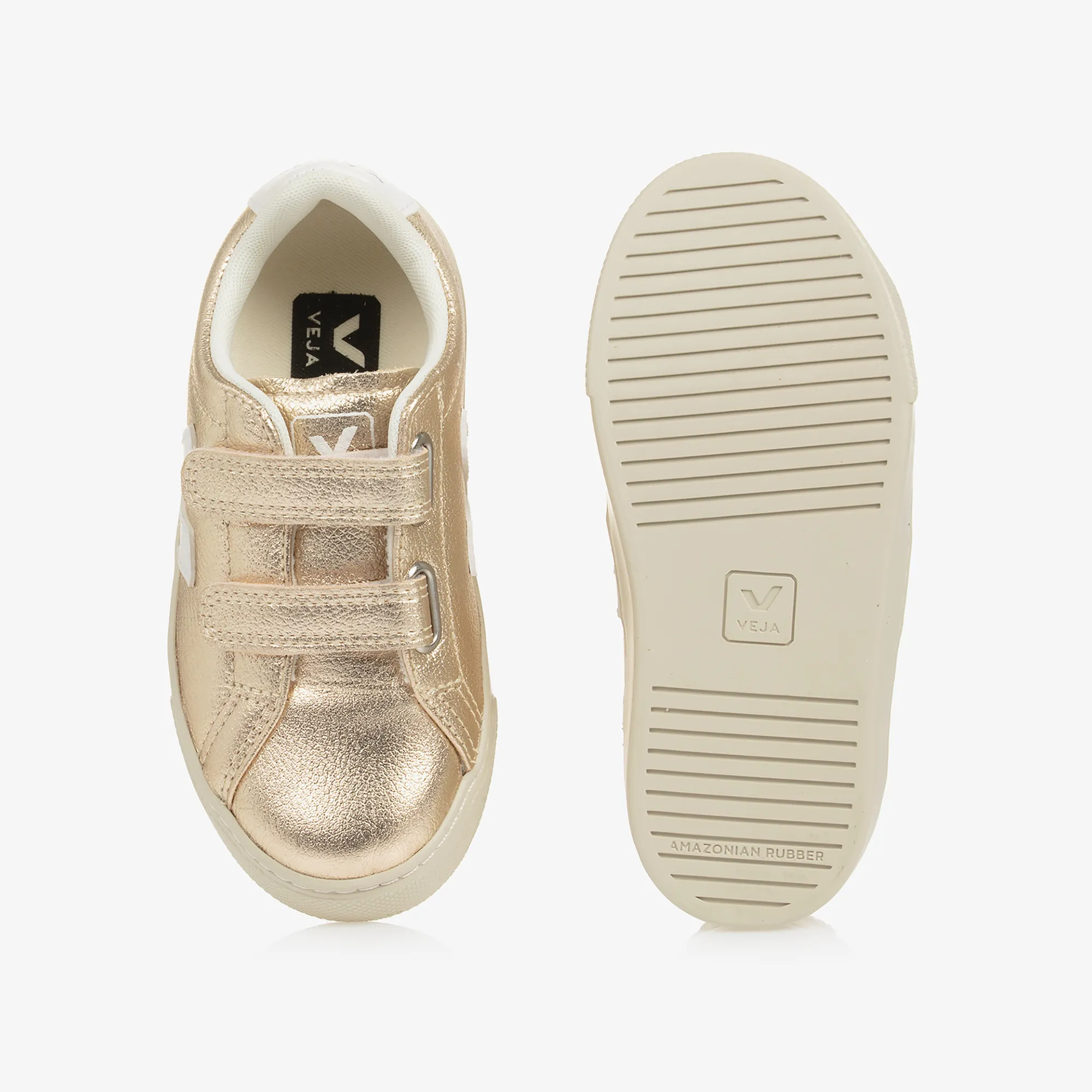 Girls Gold Leather Esplar Trainers