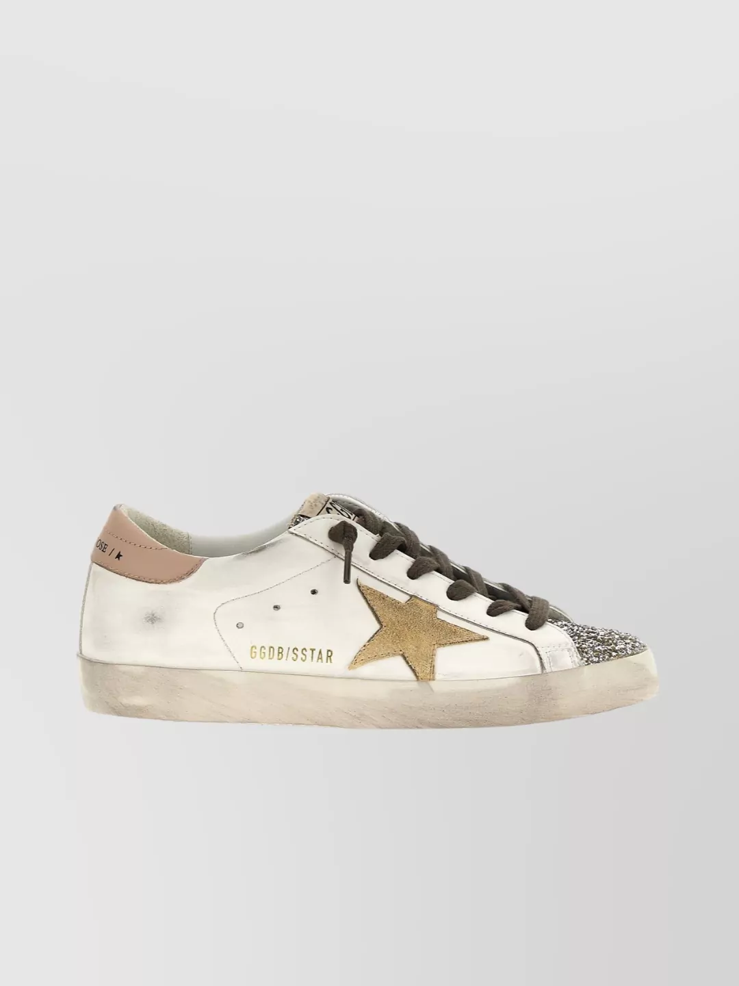 Golden Goose   'distressed glitter star patch rubber sole sneakers'