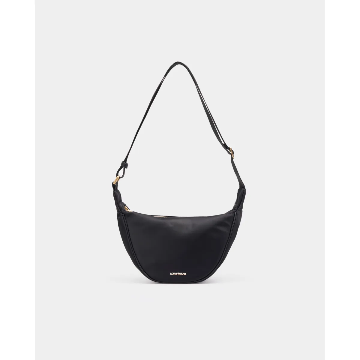 Half-moon nylon shoulder bag