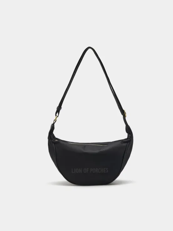 Half-moon nylon shoulder bag