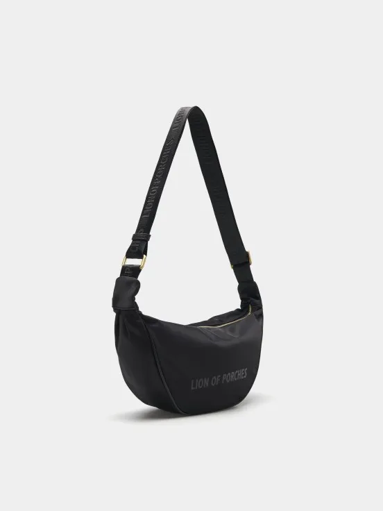 Half-moon nylon shoulder bag