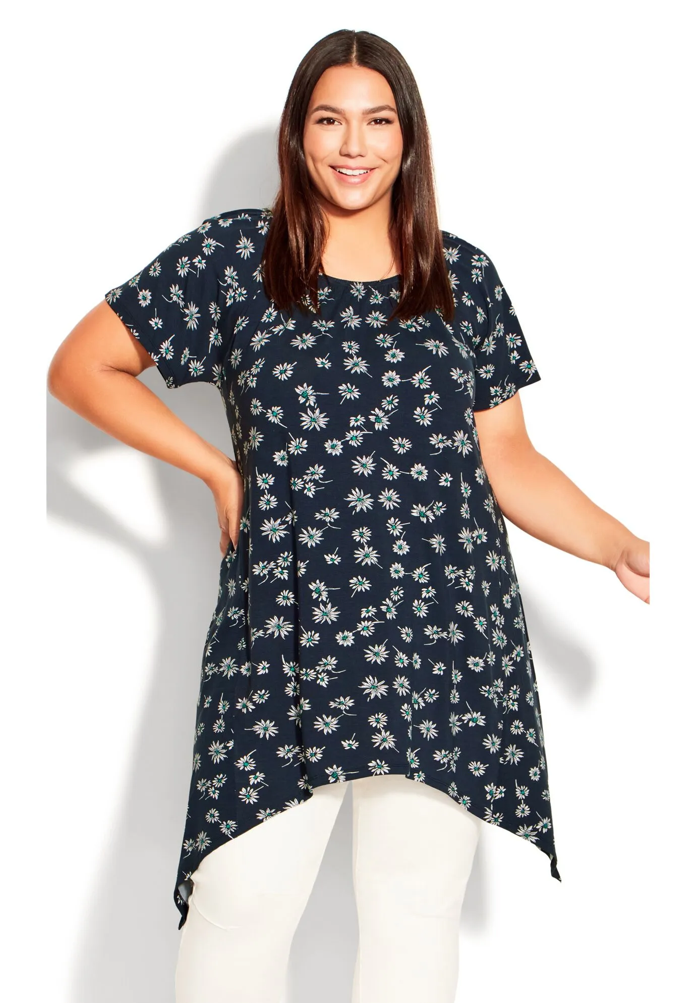 Hankey Hem Print Tunic