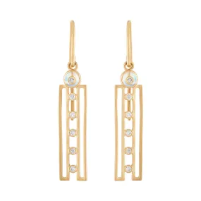 HARMONY EARRINGS WITH MOONSTONES, DIAMONDS AND 14K GOLD