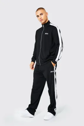 Heavyweight Tricot Man Funnel Neck Tracksuit | boohooMAN UK