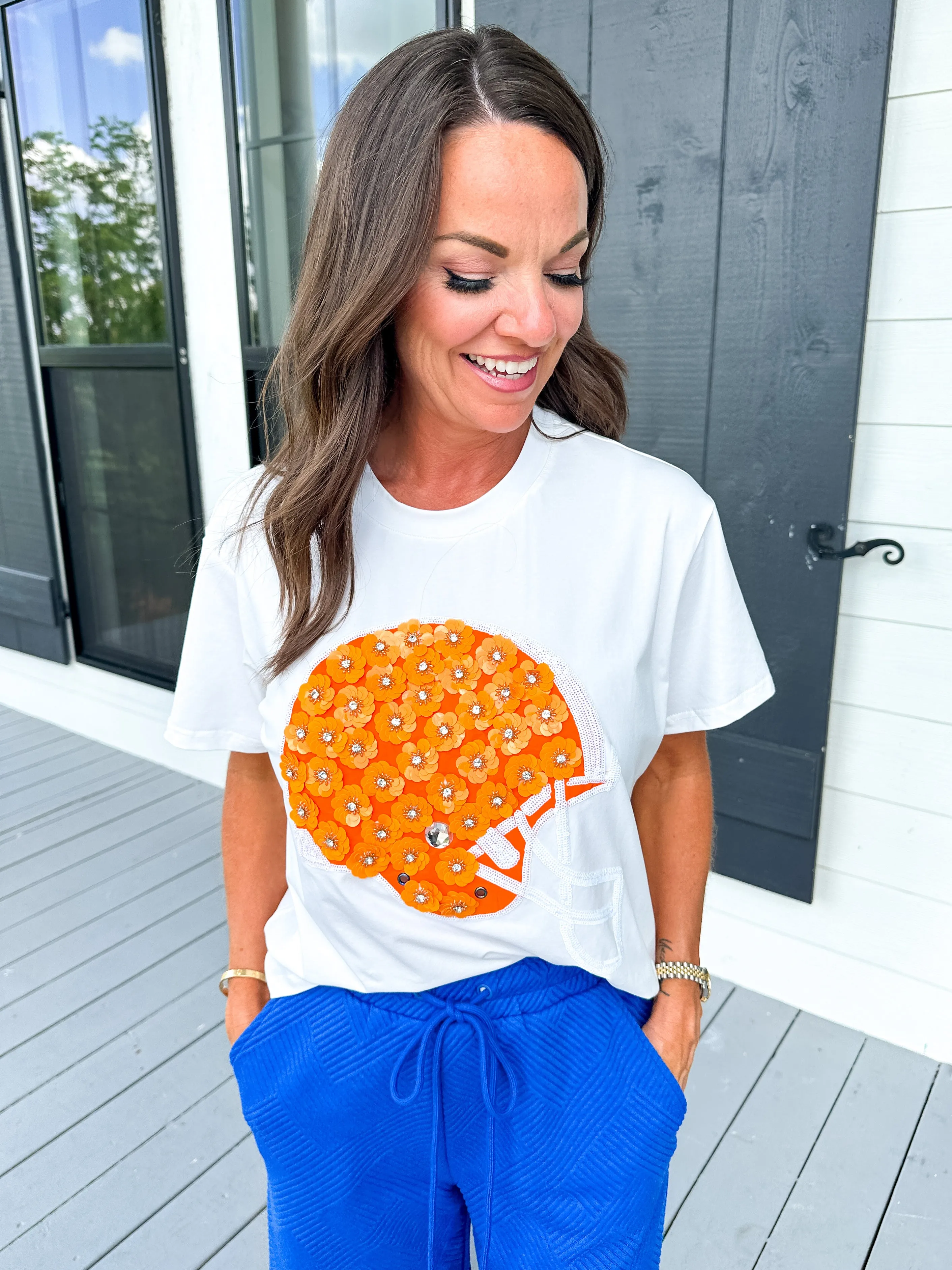 Helmet Tee in Orange