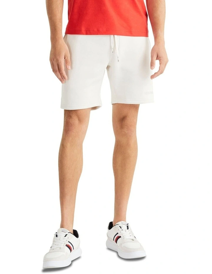 Hilfiger Monotype Flex Fleece Sweat Shorts in White