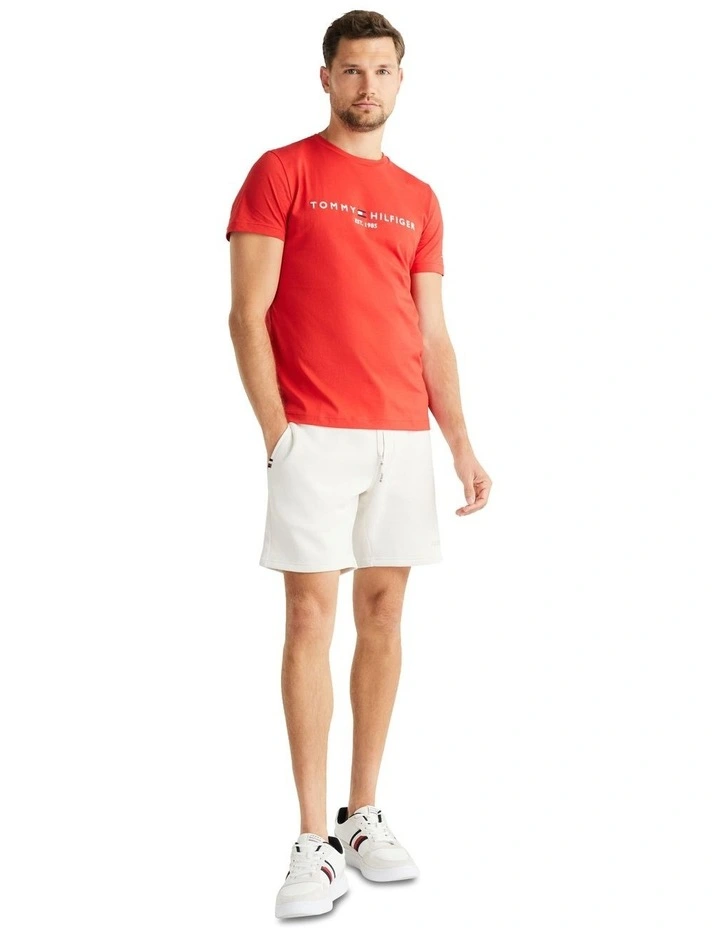 Hilfiger Monotype Flex Fleece Sweat Shorts in White