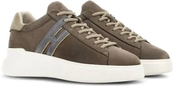 Hogan H580 suede flatform sneakers Brown