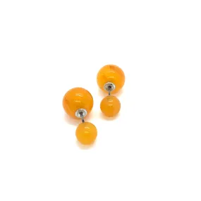 Honey Amber 2 Side Stud Earrings