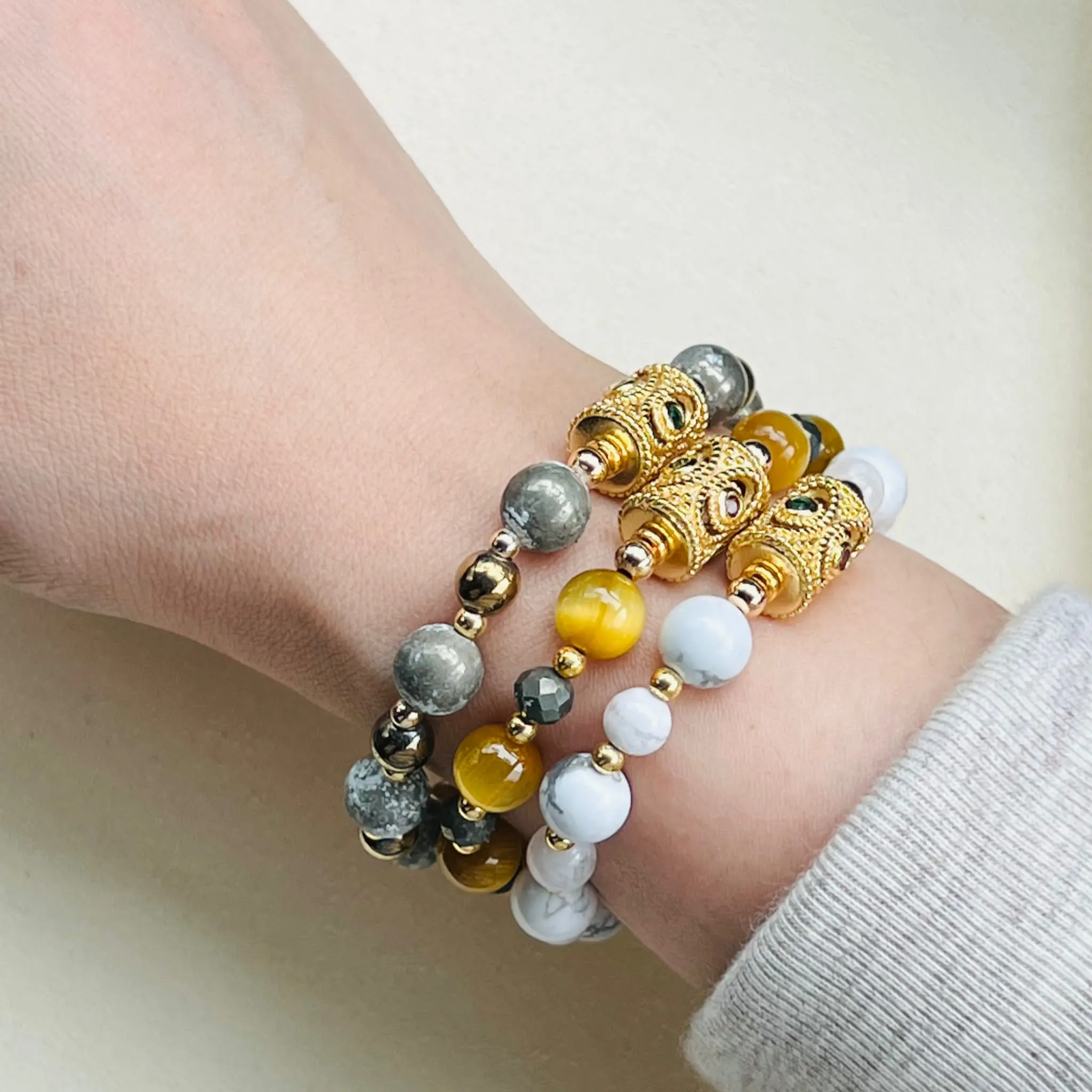 Honey Tigereye & Pyrite Bracelet