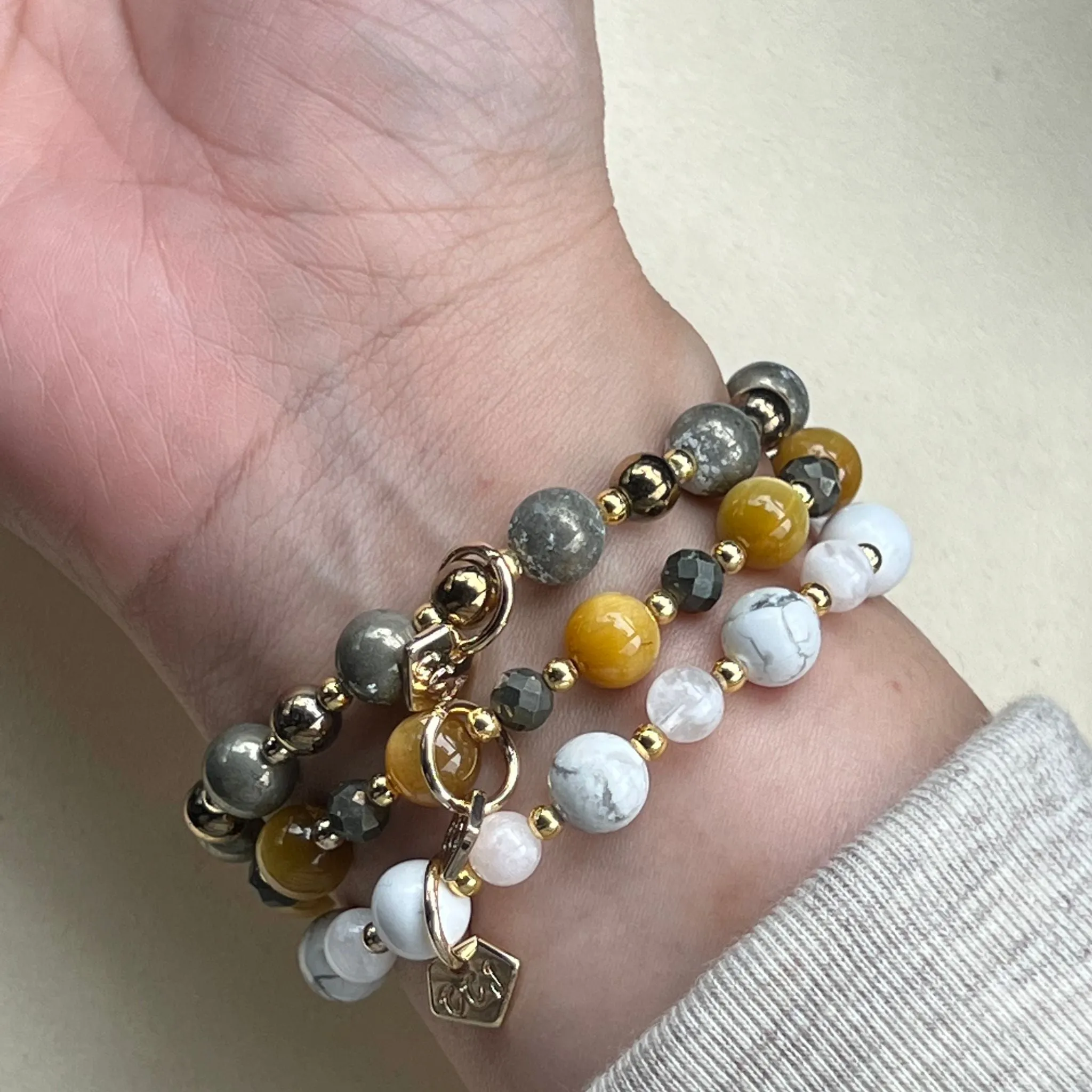 Honey Tigereye & Pyrite Bracelet