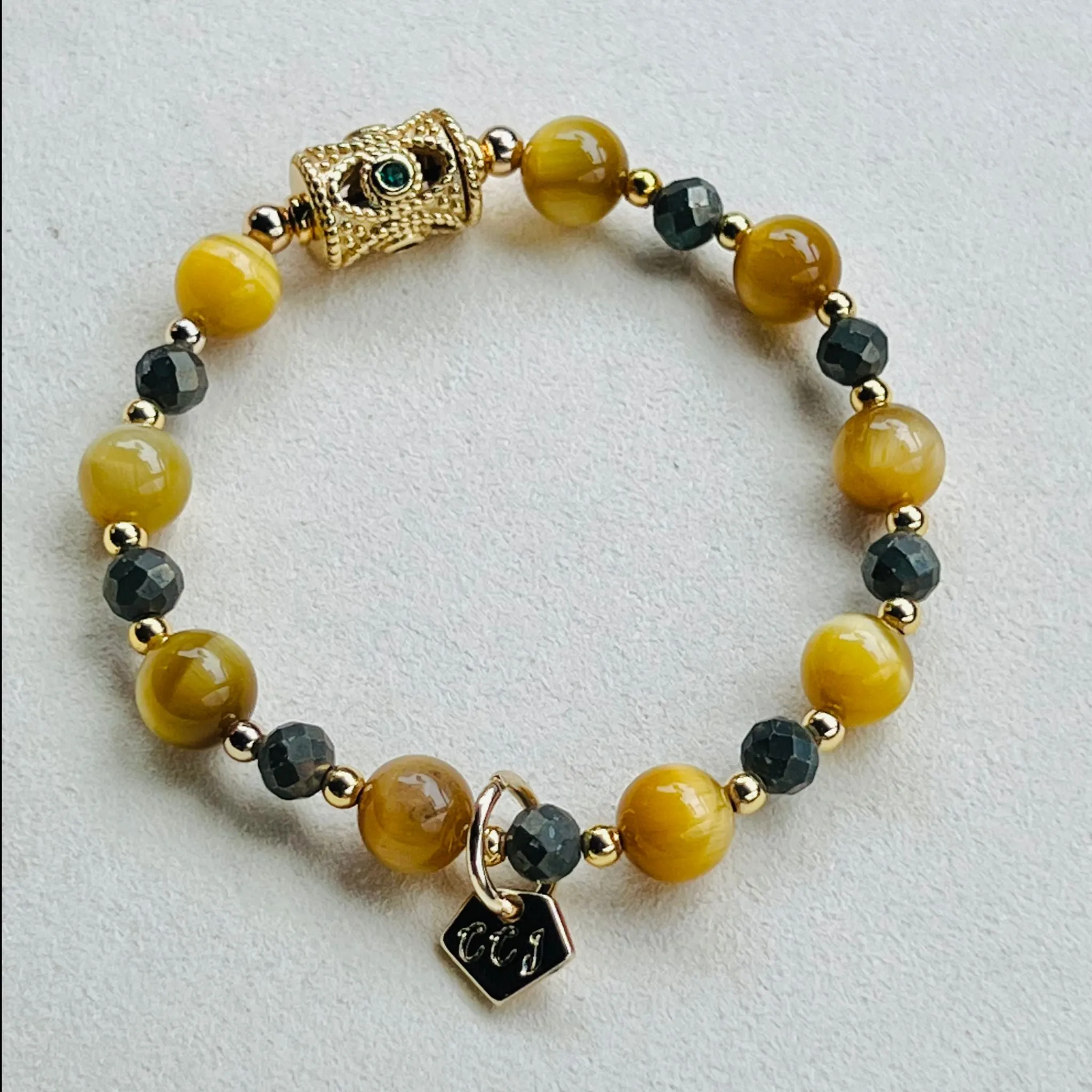 Honey Tigereye & Pyrite Bracelet