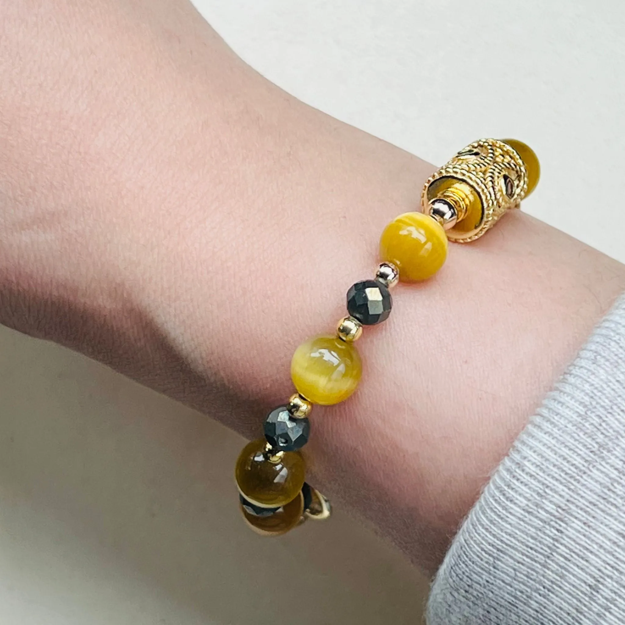 Honey Tigereye & Pyrite Bracelet