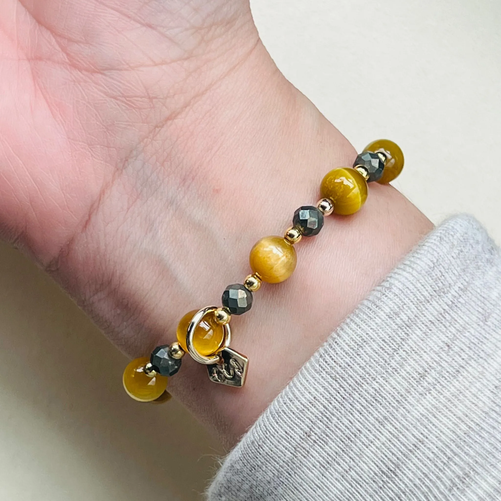 Honey Tigereye & Pyrite Bracelet