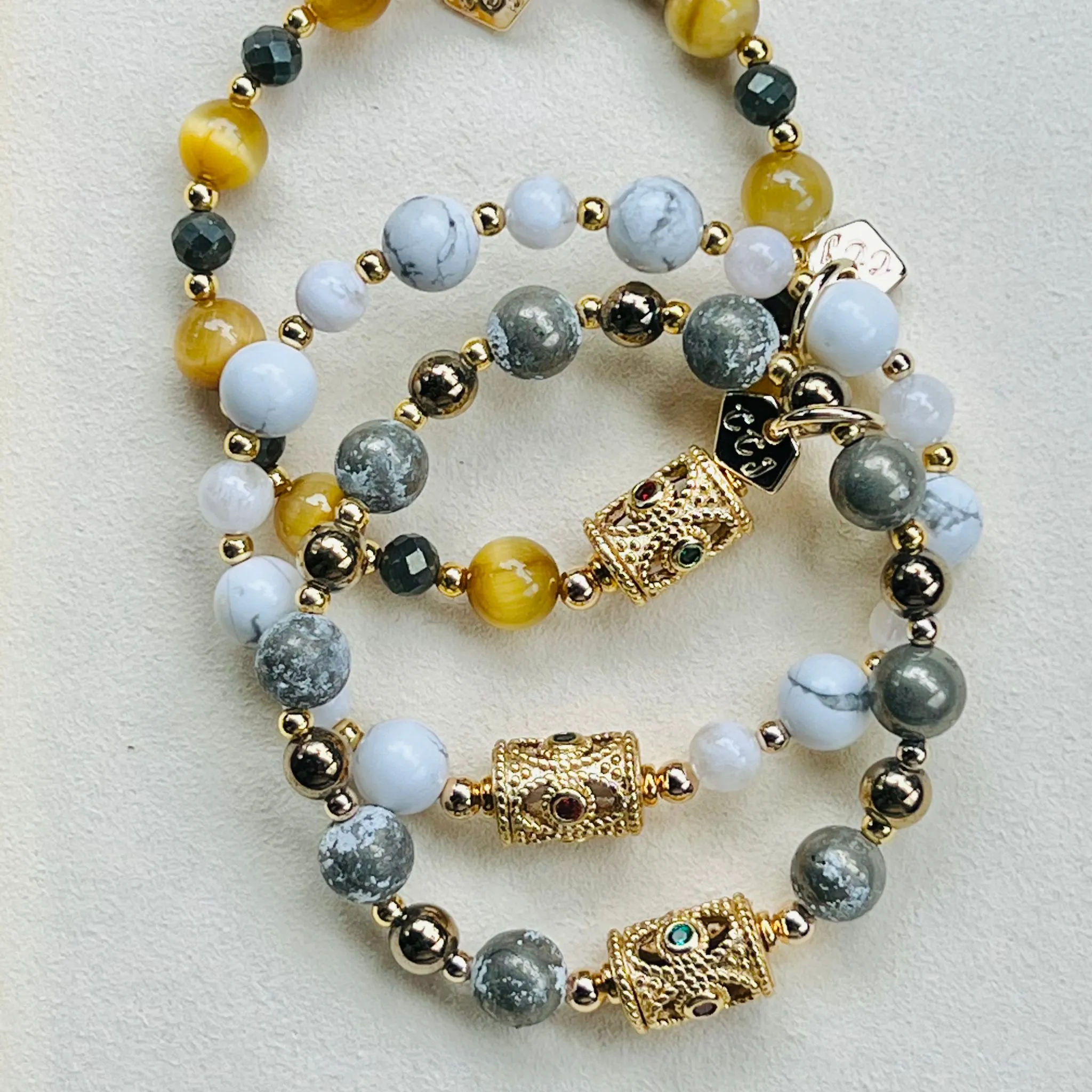 Honey Tigereye & Pyrite Bracelet