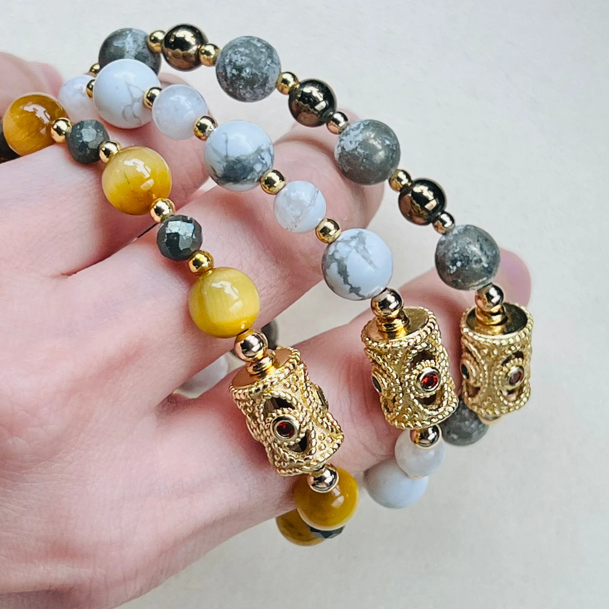 Honey Tigereye & Pyrite Bracelet