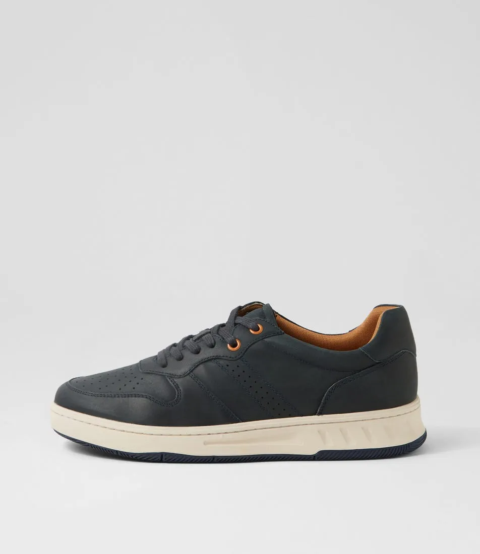 HUSH PUPPIES Swing Navy Leather Sneakers