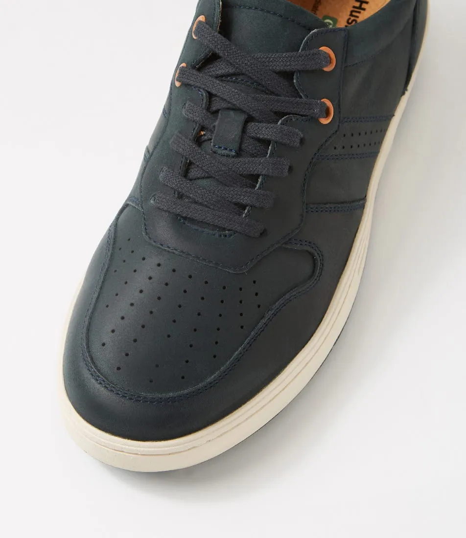 HUSH PUPPIES Swing Navy Leather Sneakers