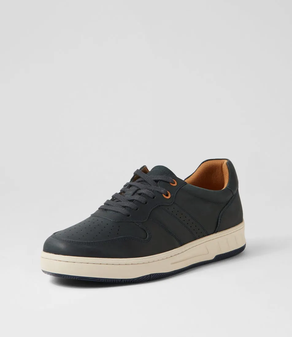 HUSH PUPPIES Swing Navy Leather Sneakers