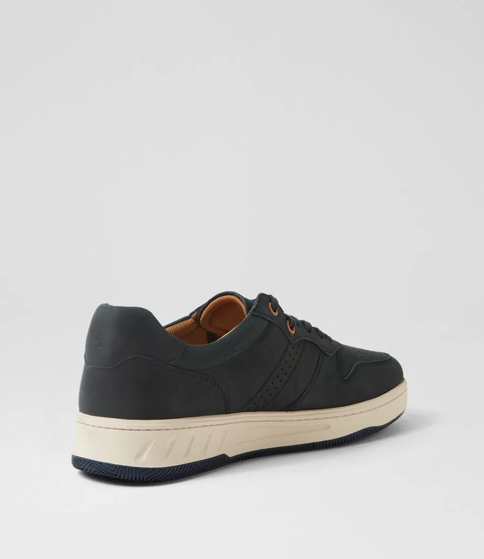 HUSH PUPPIES Swing Navy Leather Sneakers