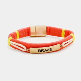 iLLASPARKZ Weave Cord Brave Metal Bar Magnetic Bracelet