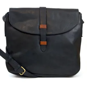 Isobel: Women's Navy Leather Cross Body Bag