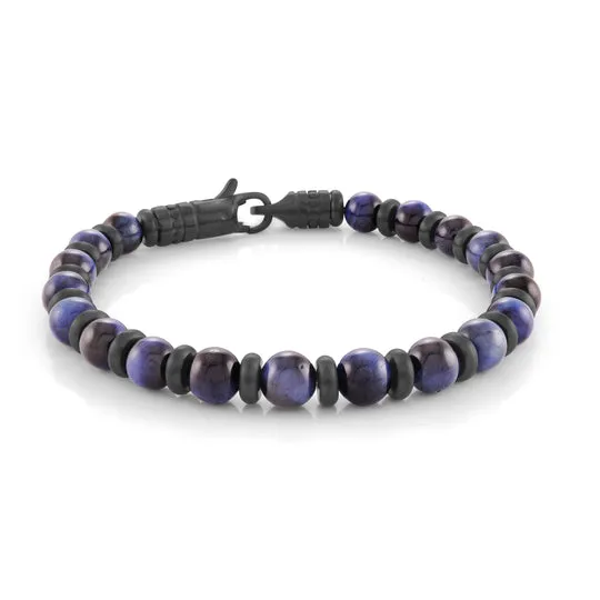 Italgem Zani Blue Tiger Eye Bead Bracelet BB-345