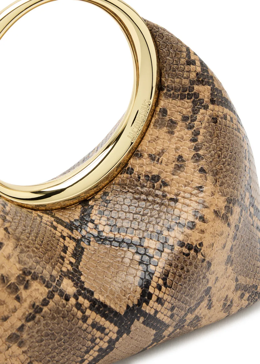 JACQUEMUS Le Petit Calino python-effect leather top handle bag -                         -                     -                