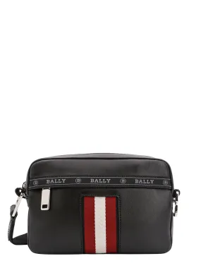 Leather shoulder bag with iconic frontal band