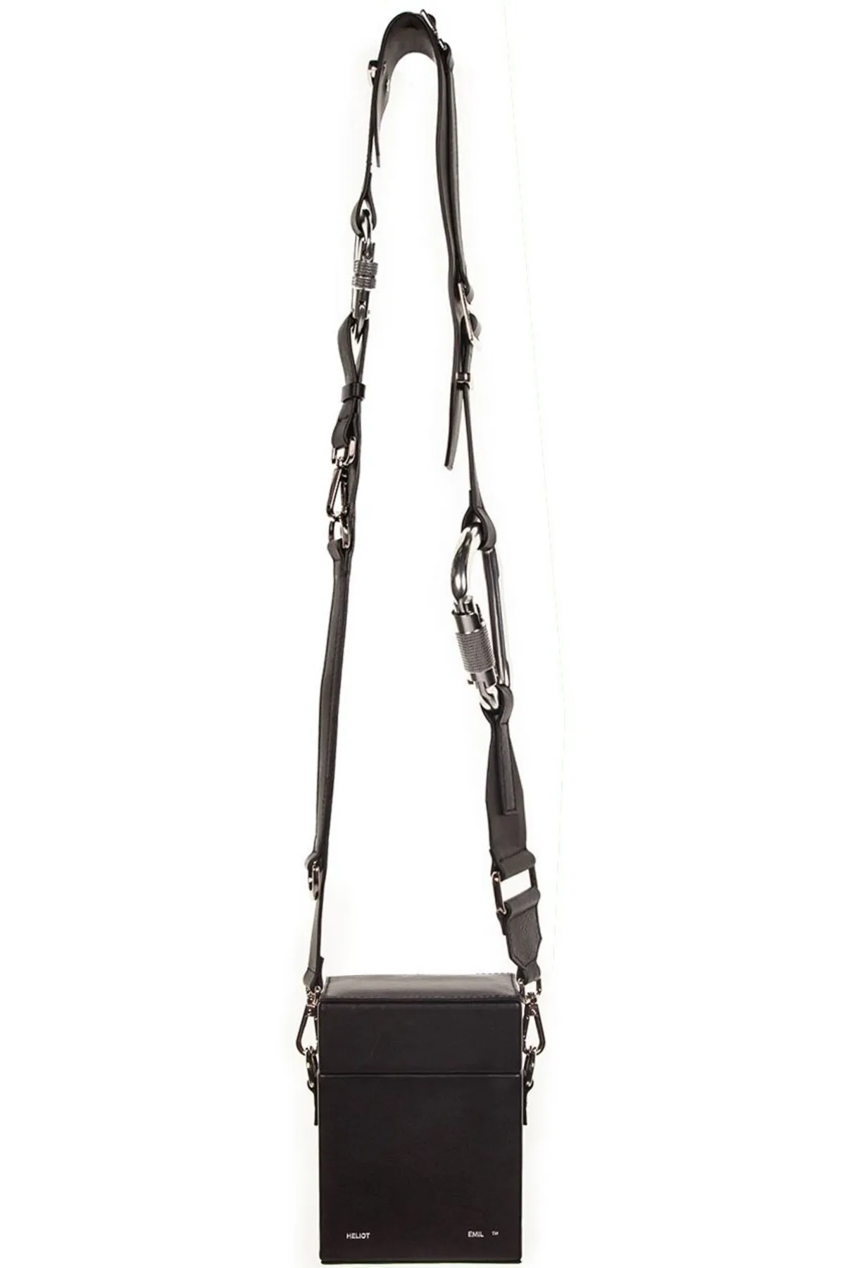 Leather Strap Box Bag - black