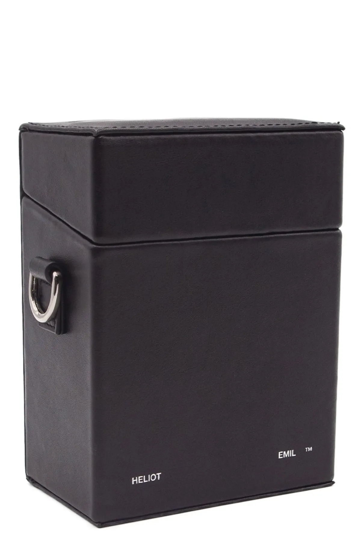 Leather Strap Box Bag - black