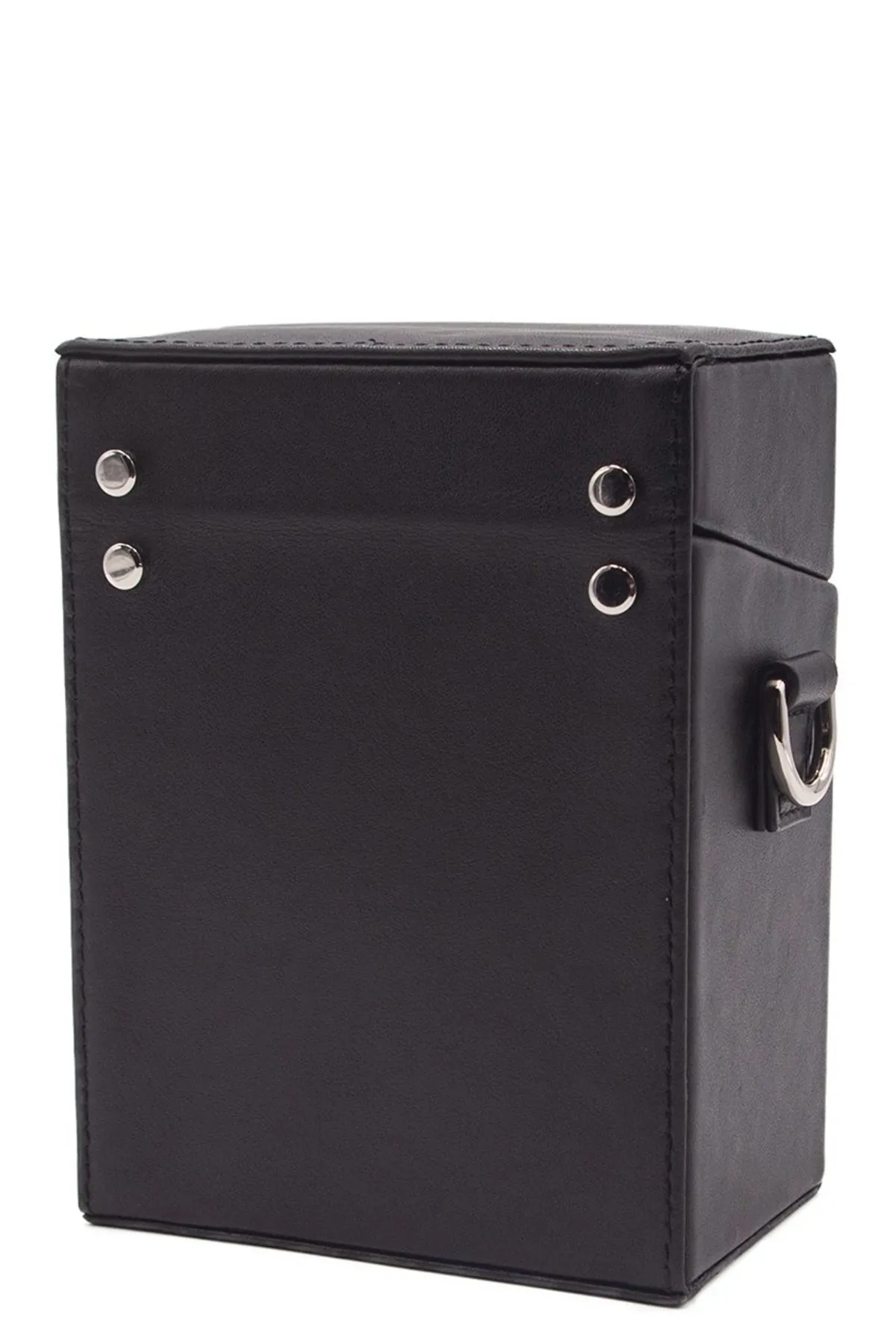 Leather Strap Box Bag - black