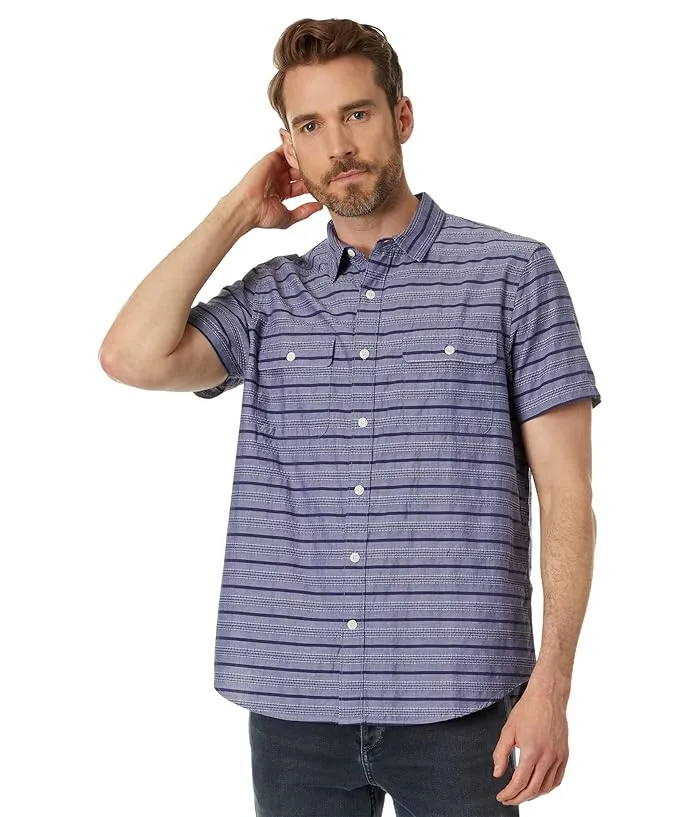 Lucky Brand Striped Short Sleeve Workwear Shirt Men's