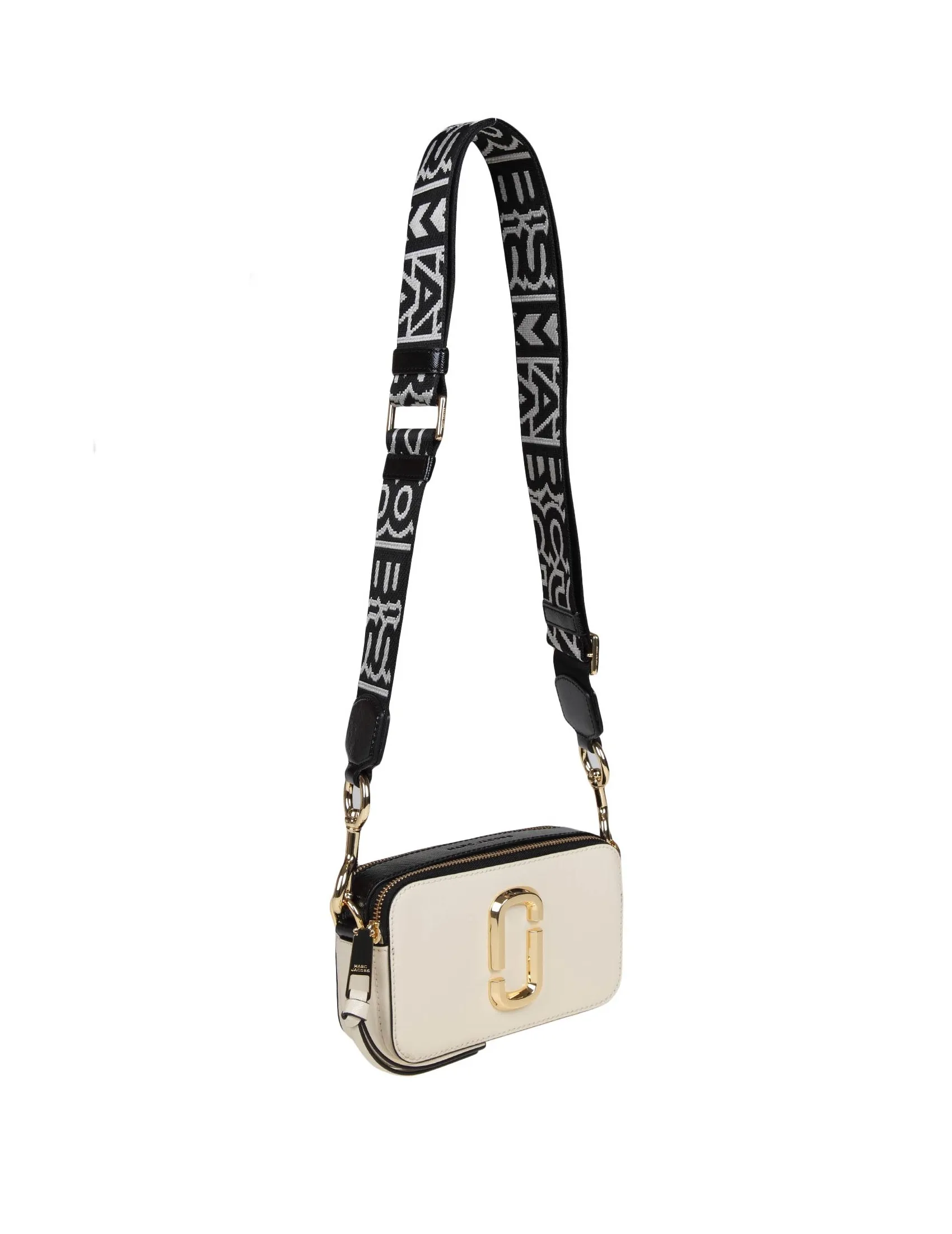 MARC JACOBS SNAPSHOT BAG IN WHITE LEATHER