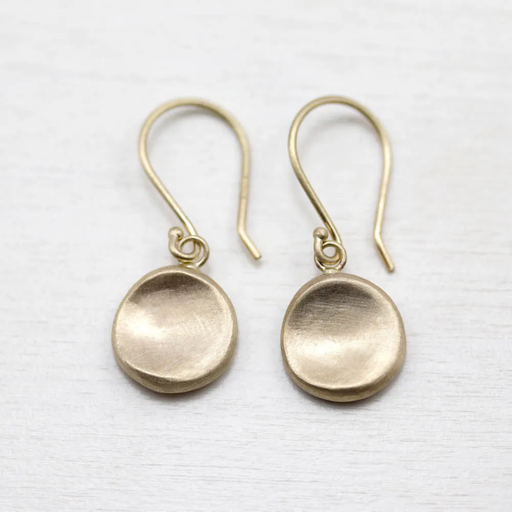 Medium Sculpted Disc Dangle Earrings