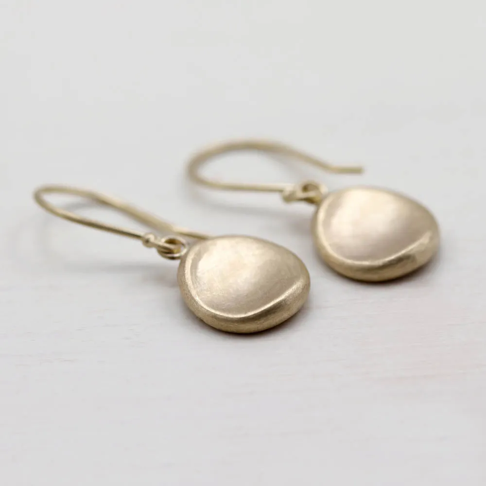 Medium Sculpted Disc Dangle Earrings