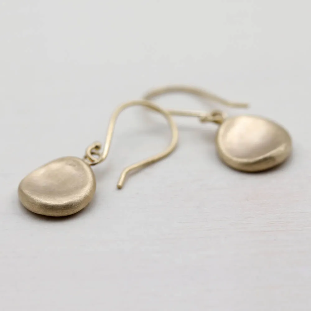 Medium Sculpted Disc Dangle Earrings