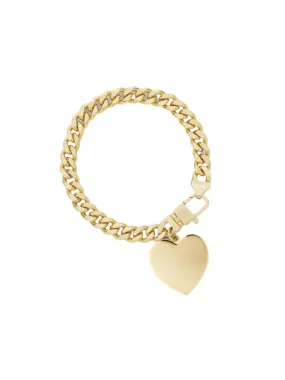 Melinda Maria Julian XL Heart Cuban Chain Bracelet in Gold