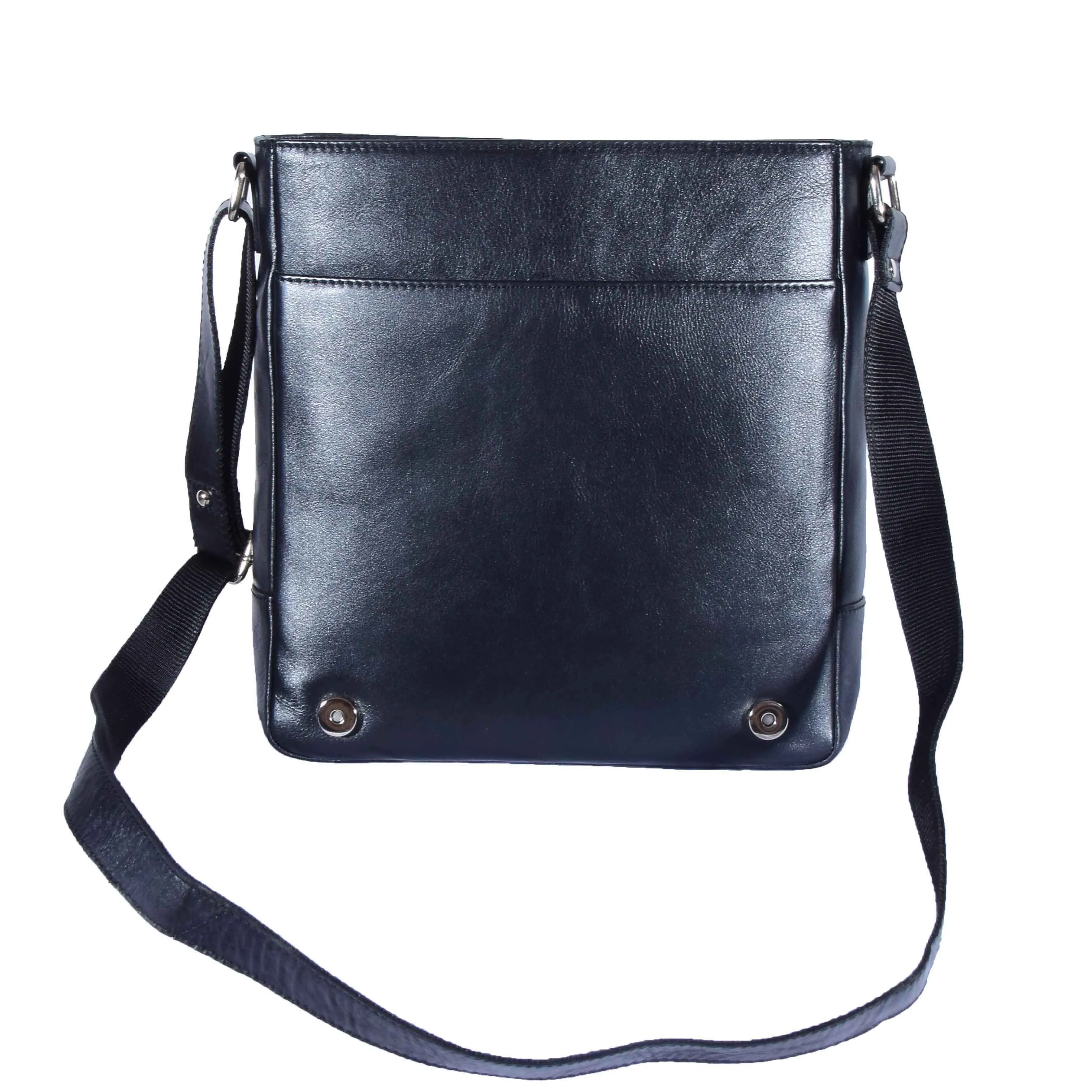 Mens Casual Real Leather Cross Body Bag KENT Black