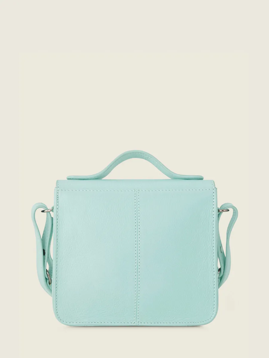 Mini Blue Leather Cross-Body Bag for Women - Mademoiselle George XS Pastel Baby Blue | PAUL MARIUS