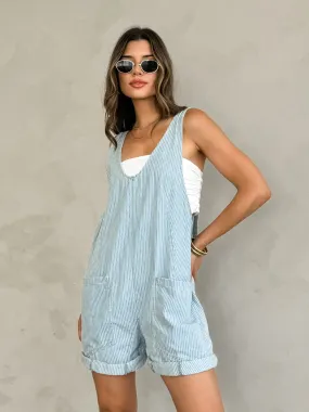 Mira Stripe Denim Romper