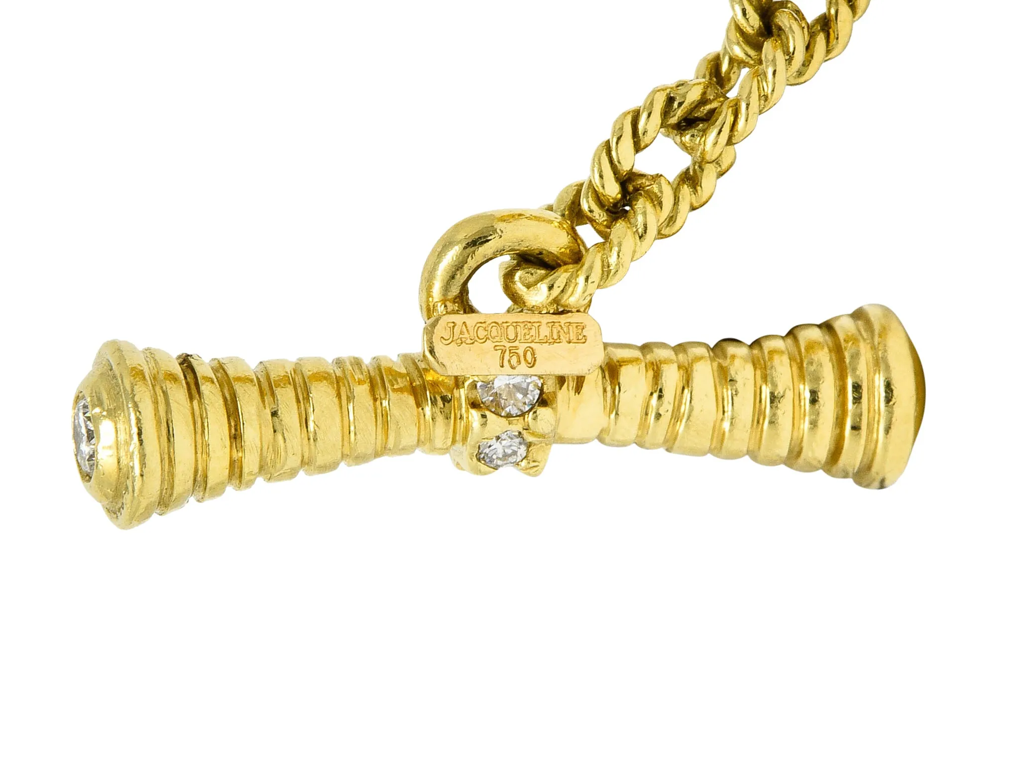 Modern 1.75 CTW Pave Diamond 18 Karat Gold Curb Link Toggle Bracelet