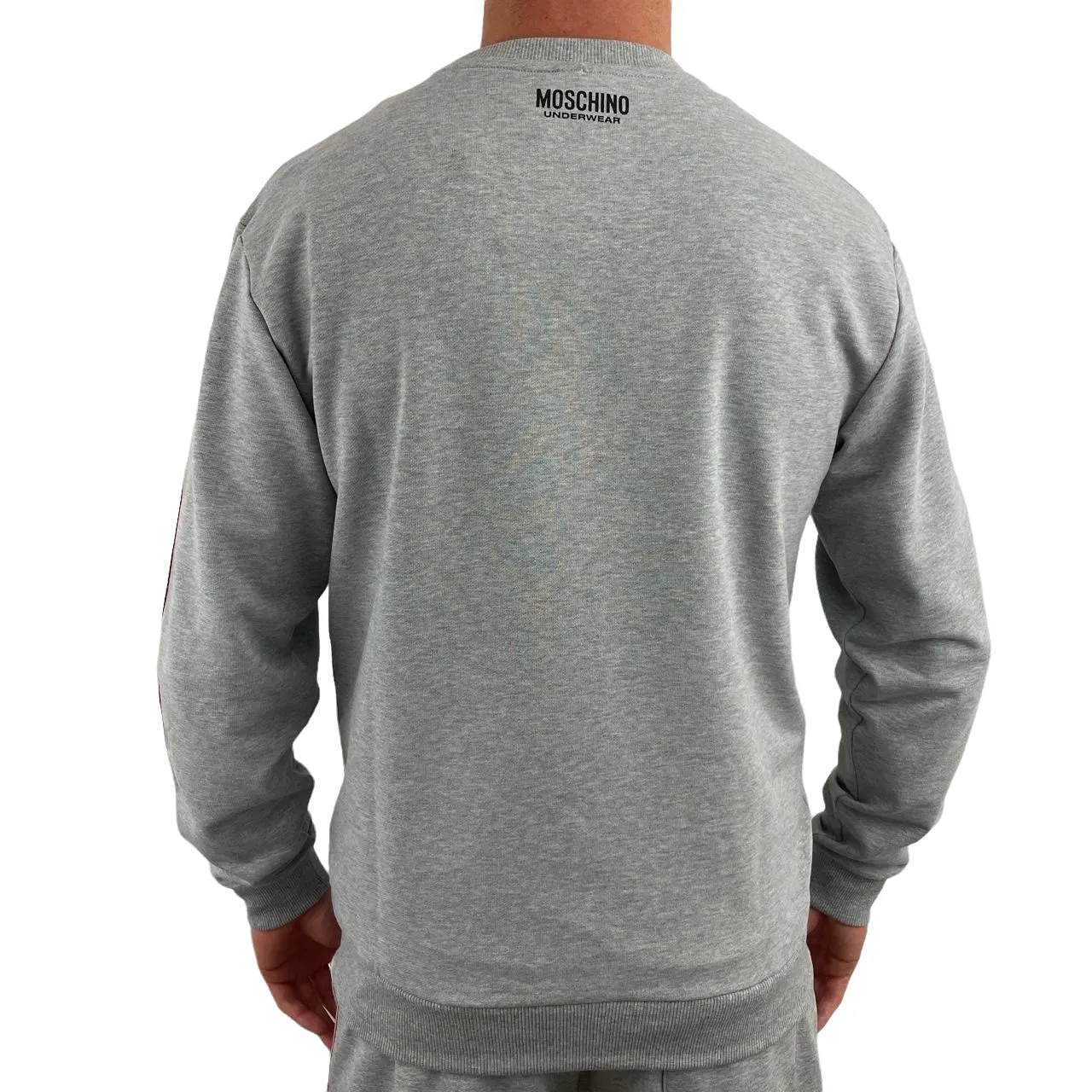 MOSCHINO TAPE COTTON FLEECE SWEATSHIRT - LIGHT GREY