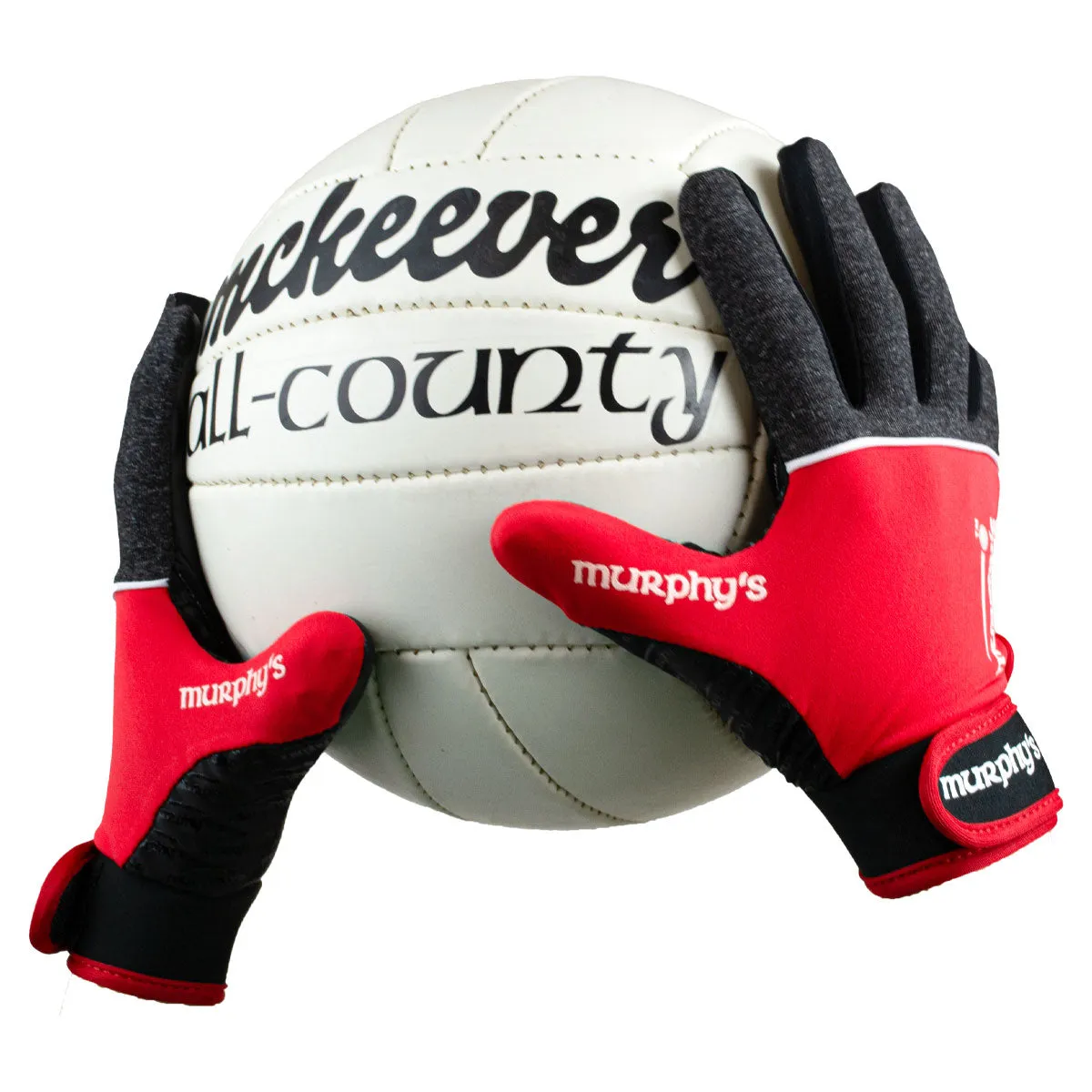 Murphy's V2 Gaelic Gloves - Adult - Grey/Red/White