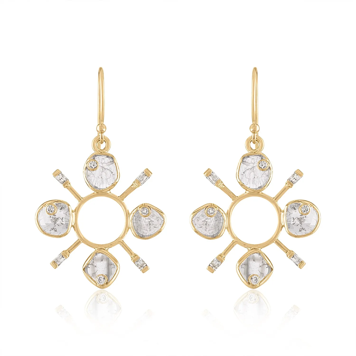 NERIAH DIAMOND SLICE DANGLE EARRINGS