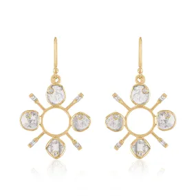 NERIAH DIAMOND SLICE DANGLE EARRINGS